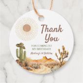 Hoe het Westen was een verjaardagsfeestje Cowboy Bedankjes Labels (Achterkant)