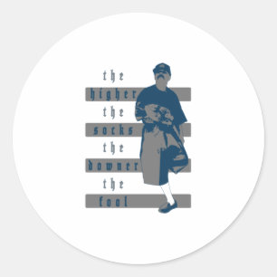 Hoe hoger de sokken, hoe donkerder de vacht - wit ronde sticker