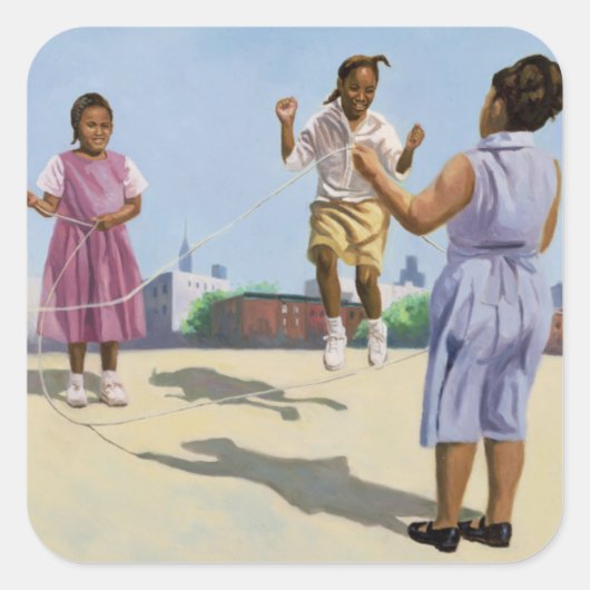 Hoe hoog? 2001 vierkante sticker (Voorkant)