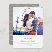 Hoe hou ik van het poëzie Romantic  script Save The Date (Voorkant / Achterkant)