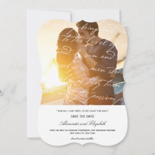 Hoe hou ik van het poëzie Romantic script Save The Date