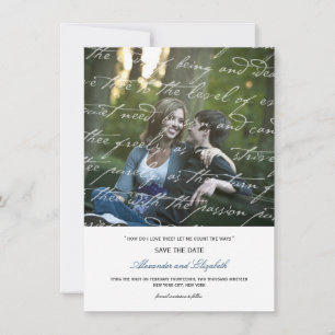Hoe hou ik van het poëzie Romantic script Save The Date