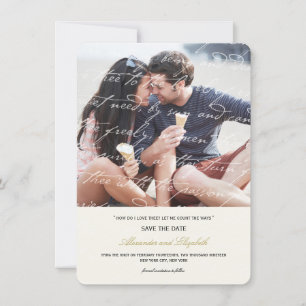Hoe hou ik van het poëzie Romantic  script Save The Date