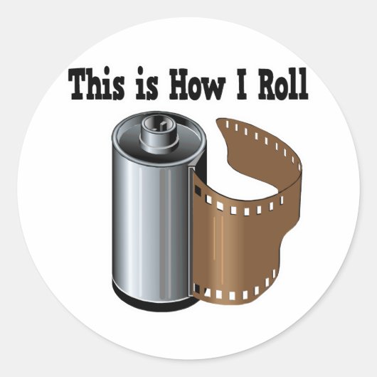 Hoe ik de Film van de Camera Roll Ronde Sticker (Voorkant)