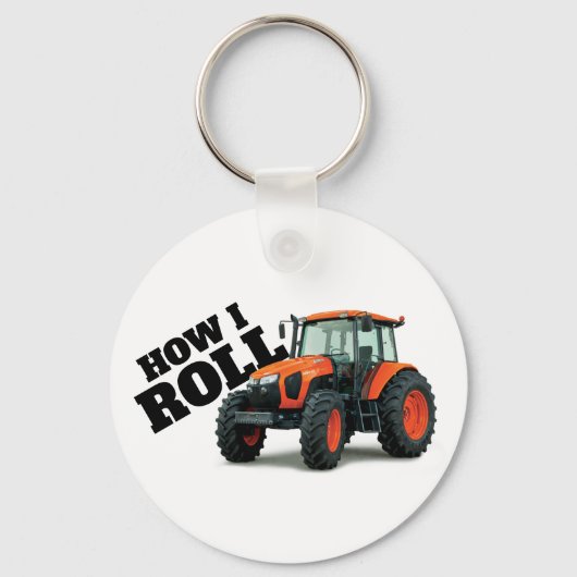 "Hoe ik loop" met Oranje Boerderij tractor Sleutelhanger (Voorkant)