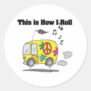 Hoe ik rolt (Hippie Van) Ronde Sticker