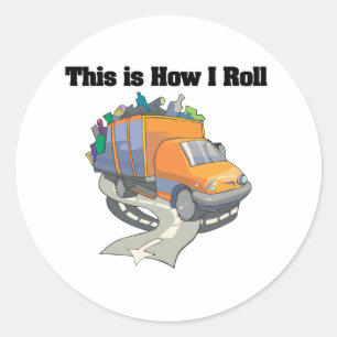 Hoe ik rolt (vuilniswagen) ronde sticker
