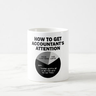 Hoe je de aandacht van de accountant krijgt, breek koffiemok