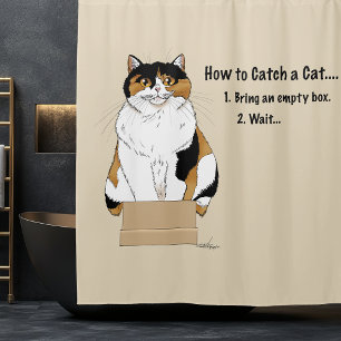 Hoe je een kat vangt douchegordijn