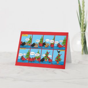 Hoe je een Kerstboom Versiert Comic Kaart