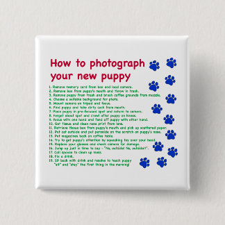 Hoe je je nieuwe puppy fotografeert vierkante button 5,1 cm