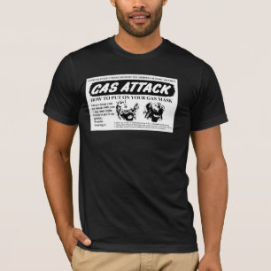 Hoe je je T-shirt met gasmasker-motief aantrekt