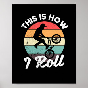 Hoe je op de BMX  Biking Retro-fiets rijdt Poster
