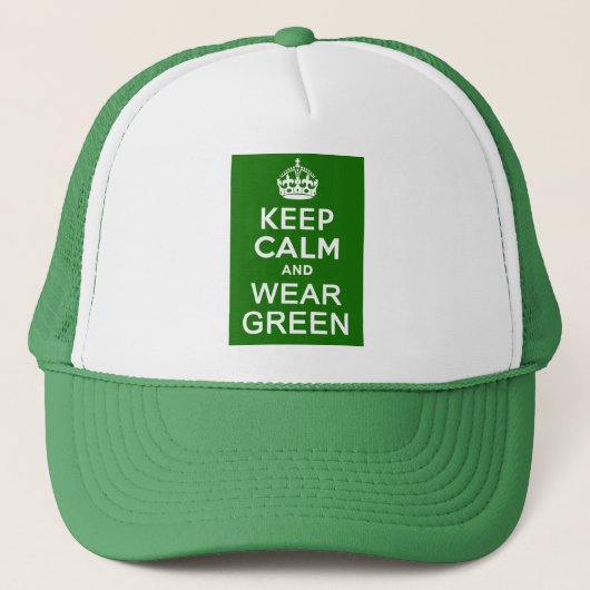 HOE KALM EN DRAAG GROEN op St Pats Day Trucker Pet (Voorkant)