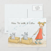 Hoe kan ik een Cat Funny lopen? Briefkaart (Voorkant / Achterkant)