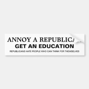 Hoe kan ik een Republikein irriteren - Onderwijs k Bumpersticker