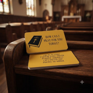 Hoe kan ik voor u bidden Kerk Pastor Goud Visitekaartje