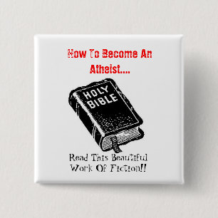 Hoe kan je een atheïst worden?. vierkante button 5,1 cm