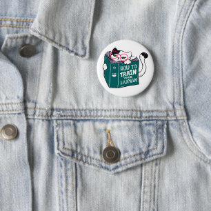 Hoe kan je menselijke grappige kat met zonnebril w ronde button 5,7 cm