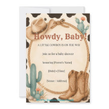 Hoe, Kleine Cowboy Western Baby Shower Uitnodiging