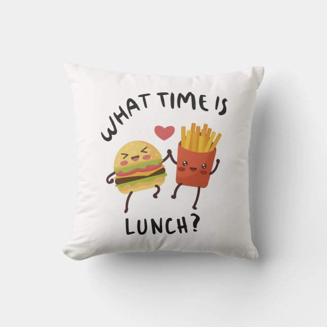 Hoe laat is de lunch kussen (Voorkant)