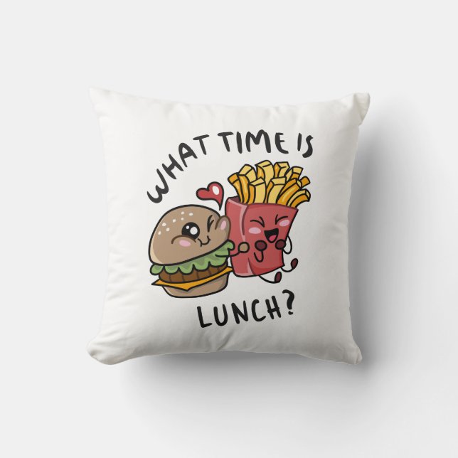Hoe laat is de lunch kussen (Voorkant)