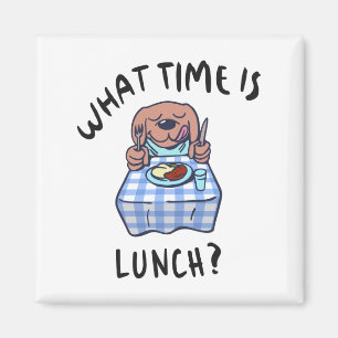 Hoe laat is de lunch? magneet