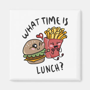 Hoe laat is de lunch? magneet