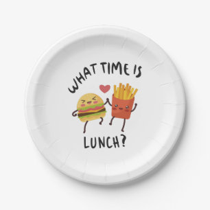 Hoe laat is de lunch papieren bordje
