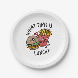 Hoe laat is de lunch papieren bordje