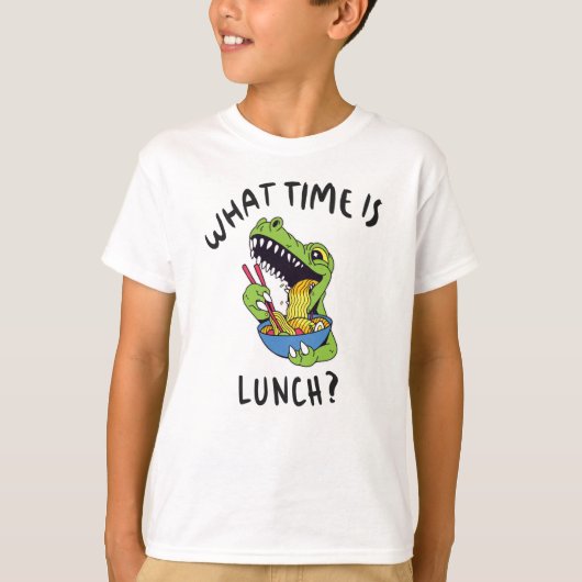 Hoe laat is de lunch? t-shirt (Voorkant)