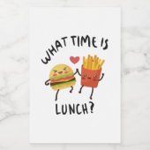 Hoe laat is de lunch? voedselcontainer etiket (Enkel label)