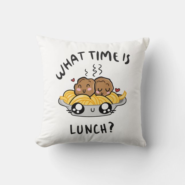 Hoe laat is Lunch? Kussen (Voorkant)