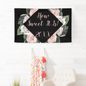 Hoe lief het is Pink Roses Afstuderen Spandoek (Insitu)