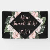 Hoe lief het is Pink Roses Afstuderen Spandoek (Horizontaal)