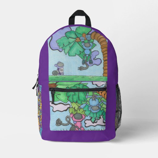 Hoe lopen de apen rond bedrukte rugzak (Voorkant)