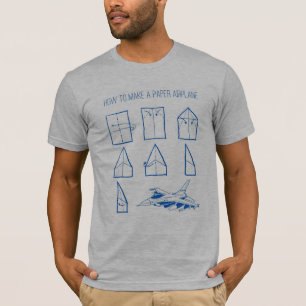 Hoe maak je een papieren vliegtuig grafisch T-shir T-shirt