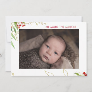 Hoe meer de Merrier | Baby Multi Photo Red Berry Feestdagenkaart