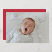 Hoe meer de Merrier Christmas Birth Photo aankondi Kaart (Voorkant / Achterkant)