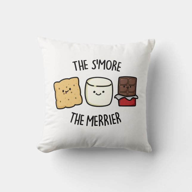 Hoe meer de Merrier Funny Smore Pun Kussen (Voorkant)