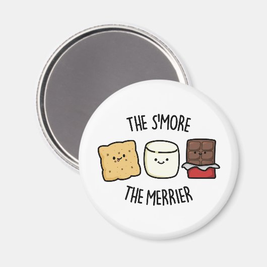 Hoe meer de Merrier Funny Smore Pun Magneet (Voorkant / Achterkant)