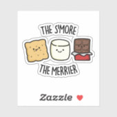 Hoe meer de Merrier Funny Smore Pun Sticker (Vel)