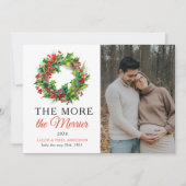 Hoe meer de Merrier Kerstfoto zwangerschap Aankondiging (Voorkant)