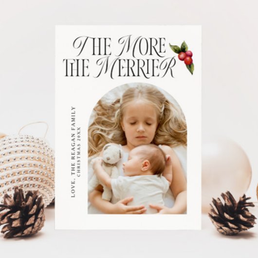 Hoe meer de Merrier Mistletoe Xmas Geboorte Aankondiging