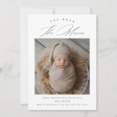 Hoe meer de Merrier Newborn Baby geboortefoto Aankondiging (Voorkant)