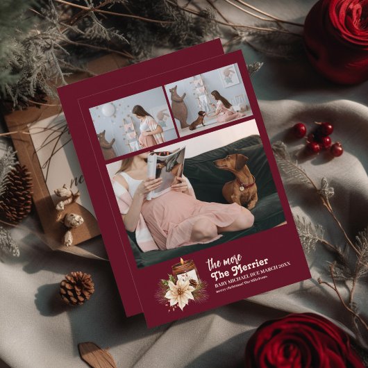 Hoe meer de zwangerschap van de Merrier Feestdagenkaart