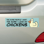 Hoe meer ik van mijn CHICKENS hou Bumpersticker (Op auto)