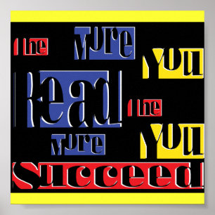 hoe meer je leest hoe meer je slaagt poster