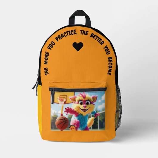 Hoe meer je oefent.. bedrukte rugzak (Voorkant)