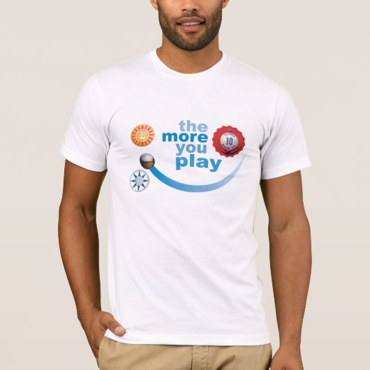 Hoe meer je speelt t-shirt (Voorkant)